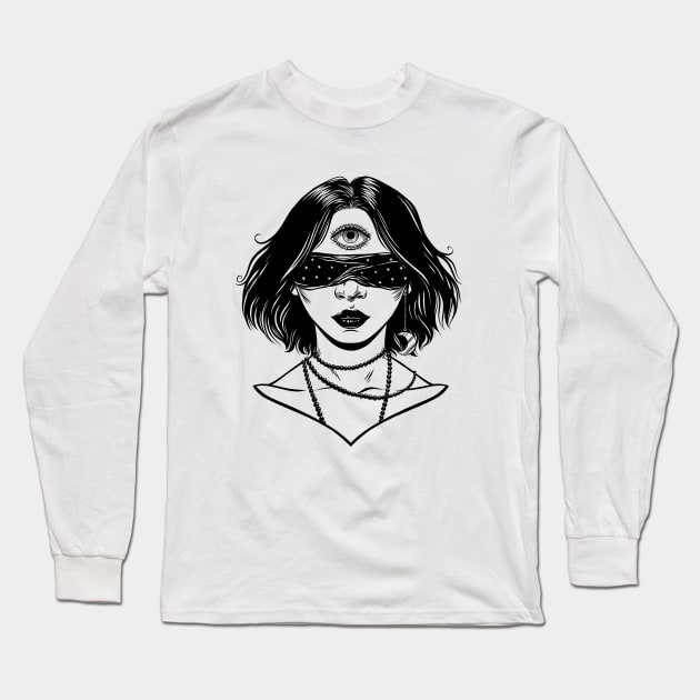 Clairvoyant. Witch. Fortune Teller Long Sleeve T-Shirt by OccultOmaStore